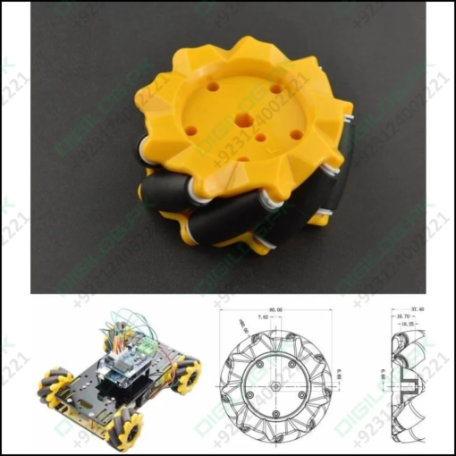 1 Piece Left 80mm Mecanum Wheel Omni-directional In Pakistan