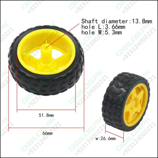 1 Piece Tt Motor Rubber Tires Dia 68mm Width 26mm Geared