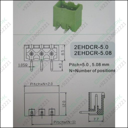 10 Pin Connector Pcb Mount Right Angle Bent Screw Terminal