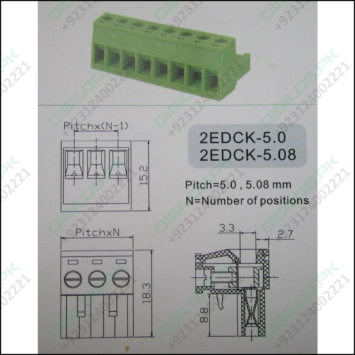 10 Pin Connector Pcb Mount Right Angle Bent Screw Terminal