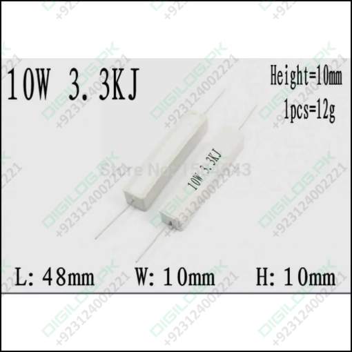 10w 3.3k Ohm Cement Resistor In Lahore Pakistan