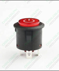 22mm Red Led Power Button Switch 12v Autolock Push On/off