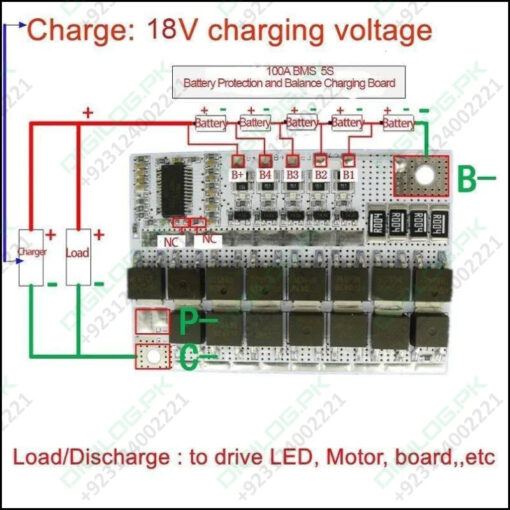 3.7v 18650 3s 4s 5s Bms 100a Li-ion Lmo Ternary Lithium