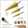 3pcs Hss Titanium Coated Step Drill Bit Set 1/4 Hex Shank