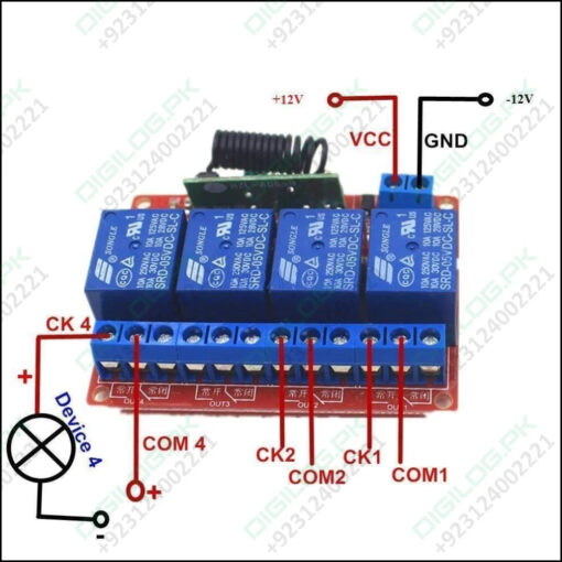 4 Channels Rf Remote Control Module Dc 12v