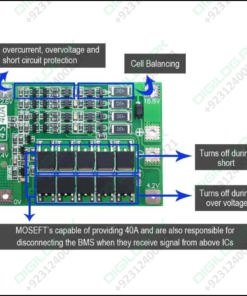 4s Bms 40a Li-ion Battery Protection Board Balanced Version