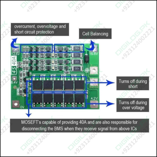 4s Bms 40a Li-ion Battery Protection Board Balanced Version