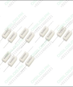 5w 10 Ohm J(+/-5%) Ceramic Cement Power Resistor White