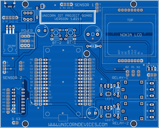 Unicorn IOT Project Board ESP8266 Node MCU Devices