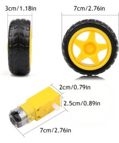 RC Car TT Gear Motor DC 3V-6V Robot Smart Tyre Wheel Set