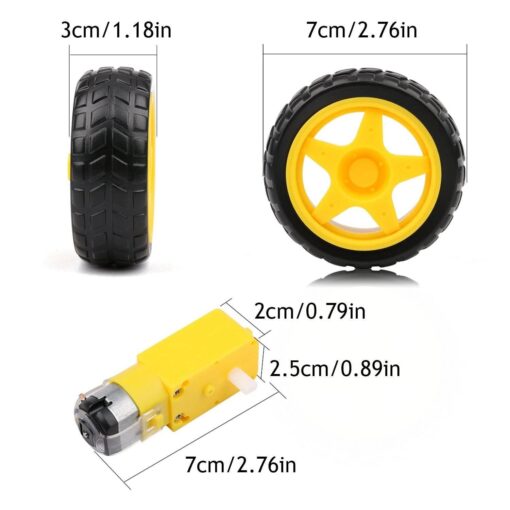 RC Car TT Gear Motor DC 3V-6V Robot Smart Tyre Wheel Set