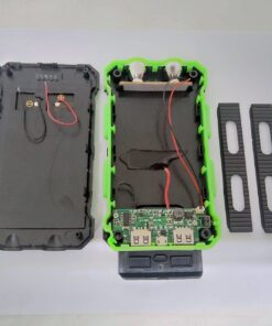 Used Dual USB DIY Solar Power Bank Case Kit With LED Light