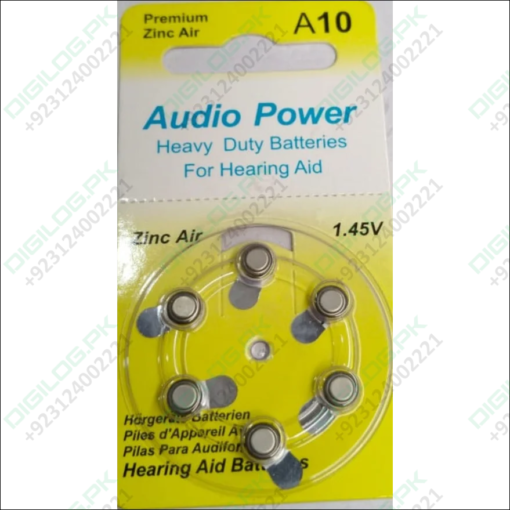 Audio Power-hearing Aid Batteries (pack Of 6 Cells) A10