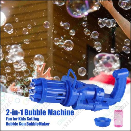 Automatic Gatling Bubble Gun Summer Soap Water Machine Kids