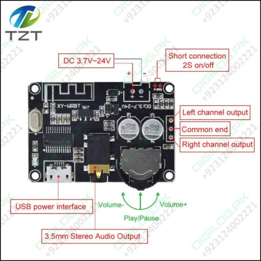 Bluetooth 5.0 Audio Receiver Board-controllable Volume In