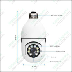 Camera V380 Pro E27 360 Degree Led Light 1080p Wireless