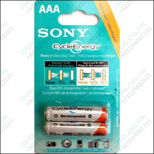 Clone 2pcs Aaa Rechargeable Cell 1.2v Sony Cycle Energy