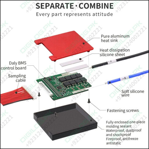 Daly 16s 60v 30a Bms For Li-ion With Balance Function