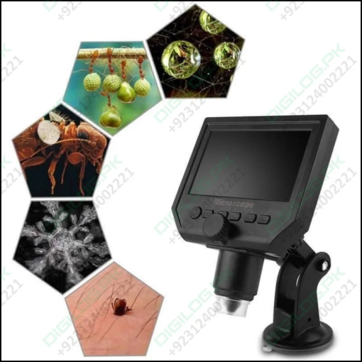 Digital Microscope 4.3in Hd Led 3.6mp 1-600x Continuous