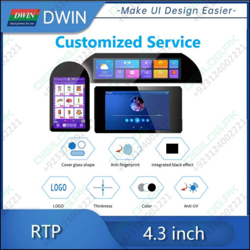 DWIN 4.3 Inch 4 Wire Resistive Touch Panel YF04303