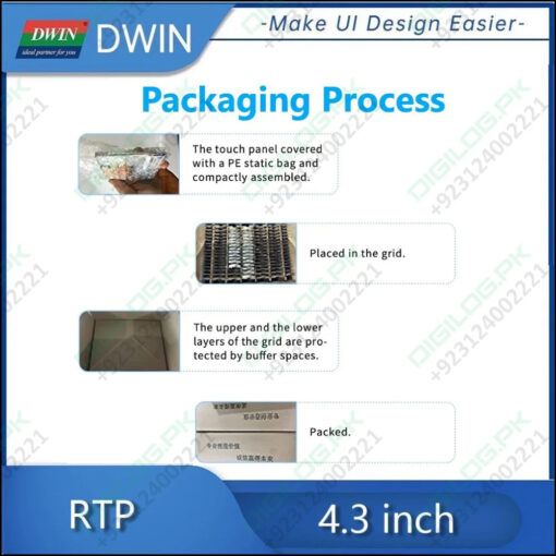 Dwin 7 Inch 4 Wire Rtp Resistive Touch Panel Yf07002 - LCD