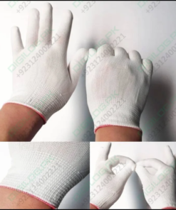 Electronic Anti Static thin Nylon white gloves 13 Knitted