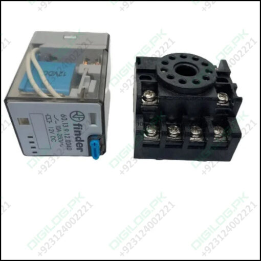 Finder Relay 12vdc 10a 60.13 With 11pin Rail-mount Socket