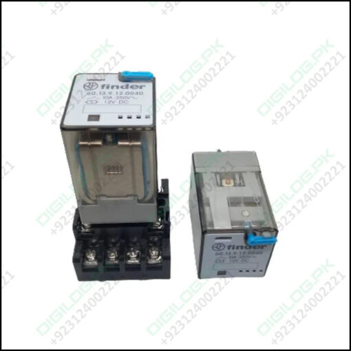 Finder Relay 12vdc 10a 60.13 With 11pin Rail-mount Socket