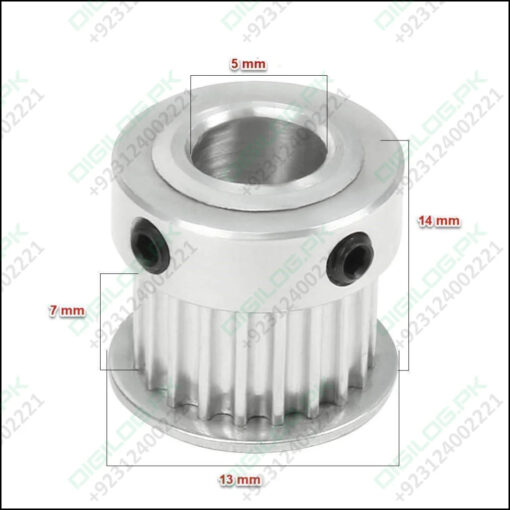 Gt2 Pulley 16 Teeth Bore 5mm Timing Gear Alumium For Belt