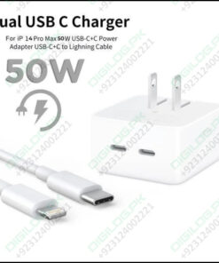 Iphone 14 Pro 50w Usb-c+c Power Adapter With Usb-c