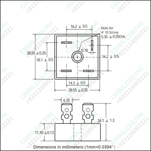 Kbpc3510 Bridge Rectifier Diode - Single Phase Metal Case