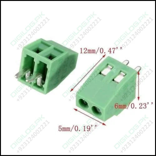 Kf 128 2p 5mm Pitch 2 Pin Pcb Screw Terminal Block Connector – Digilog ...