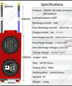 Lifepo4 15s 48v 100a Dc Daly Smart Bms In Pakistan