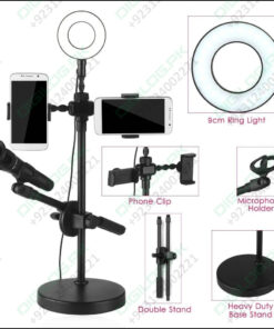 Live Stream Ring Light With Phone Holder And Microphone