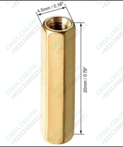 M3x20mm Female To Thread Brass Hex Standoff Pcb Pillar