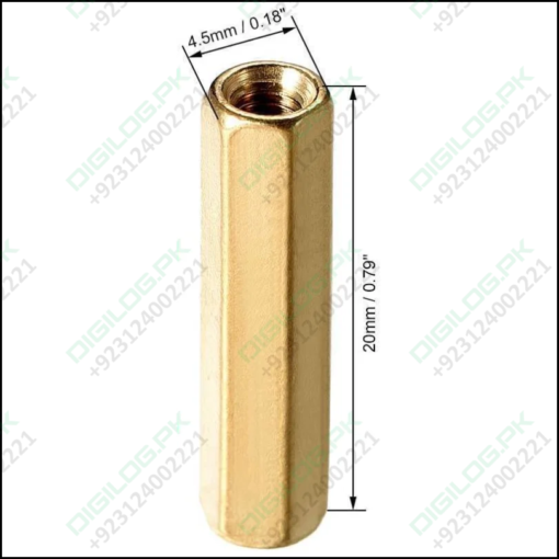 M3x20mm Female To Thread Brass Hex Standoff Pcb Pillar