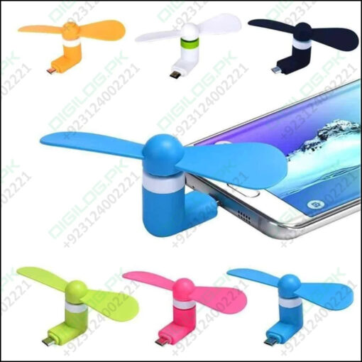 Mini USB Fan For Mobile Phone Micro Port Mix Color