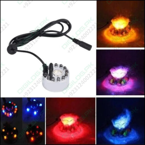 Original Ultrasonic Mist Maker Fogger 12 Led Colorful Light