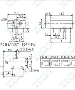 Pj-324 Pcb Mount Female Audio Connector Dip Stereo Headphone