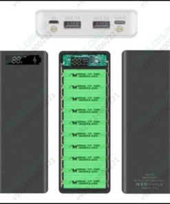 Power Bank Case 10 Cell 18650 Rechargeable Batteries Dual