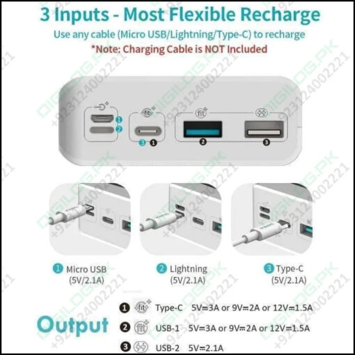 Romoss 30000mah 18w Type c Pd 3 Outputs Inputs Fast Charging