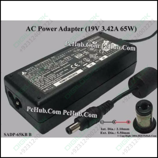 Sadp-65kb Ac Adapter- Laptop 19v 3.42a 5.5/2.1mm Jack