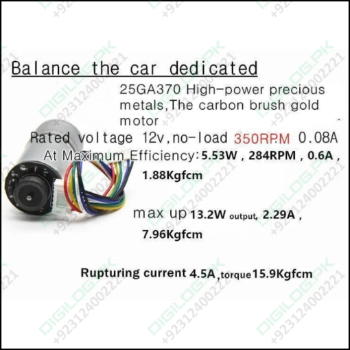 Self Balancing Robot Chassis With Wheel And Encoder Motors