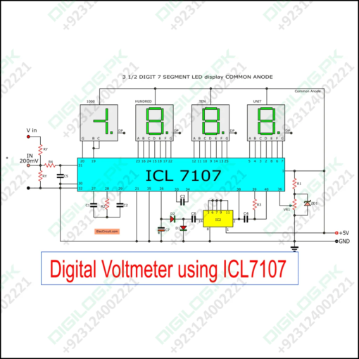 Simple Digital Voltmeter Ic Icl7107