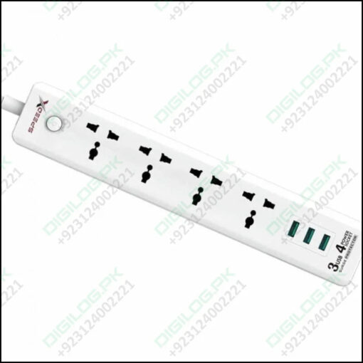 Speed X403pu Premium Portable Power Strip 4socket 3usb Port