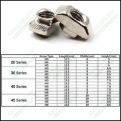 T Slot Nut M5 Thread For 40 Series European Aluminium