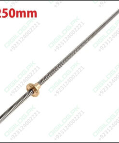 T8 250mmx8mm Screw Threaded Rod With Brass Nut