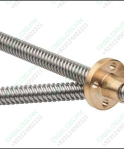 T8 300mmx8mm Screw Threaded Rod With Brass Nut