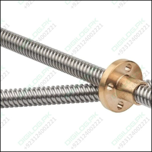 T8 300mmx8mm Screw Threaded Rod With Brass Nut