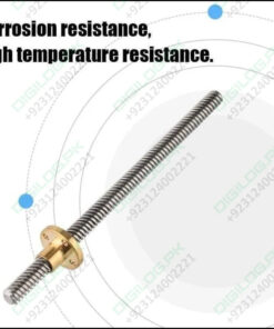 T8 300mmx8mm Screw Threaded Rod With Brass Nut